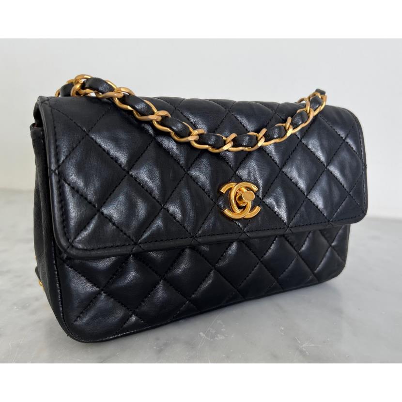 Chanel Vintage Black Lambskin Classic Quilted Backpack Bag 24k GHW –  Boutique Patina