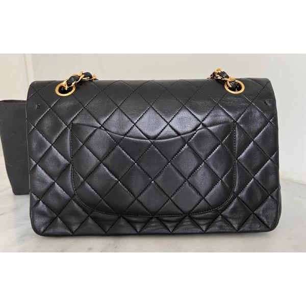 Chanel Vintage Chanel Mini Black Quilted Lambskin Leather Chain