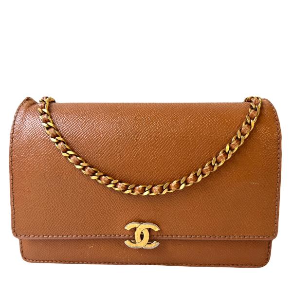 Vintage and Musthaves. Chanel brown WOC wallet on chain bag, GHW