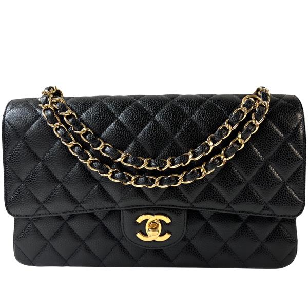 Chanel Medium Classic Flap, Caviar, Beige Clair GHW - Laulay Luxury