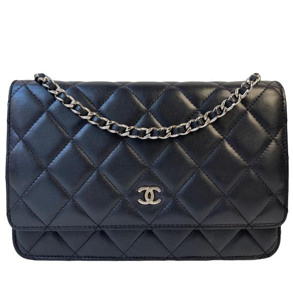 Chanel Trendy CC WOC Wallet on Chain Chevron Black Lambskin Gold Hardw –  Coco Approved Studio