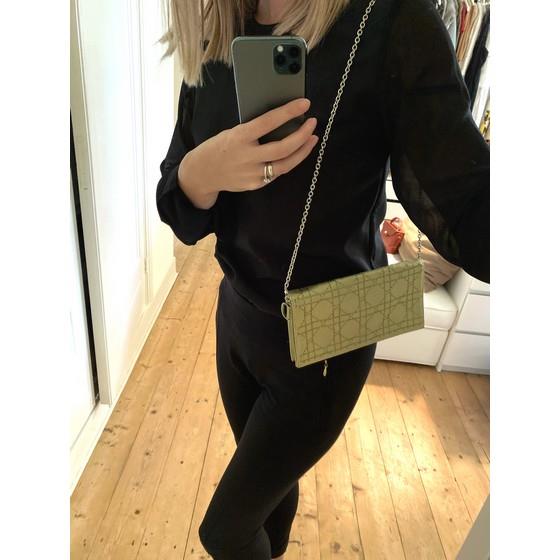 Vintage and Musthaves. CHRISTIAN DIOR green cannage satin clutch bag