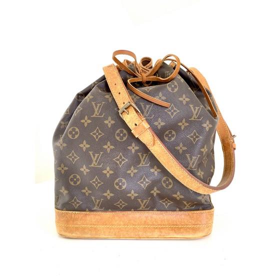 Louis Vuitton Monogram Large Drawstring Bucket Bag Brown