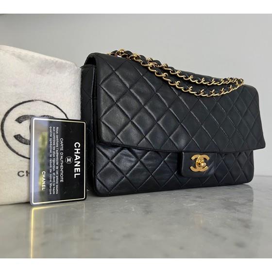 Vintage and Musthaves. Chanel black medium double flap bag Paris limited  edition