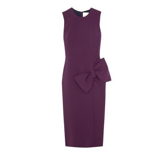Picture of Roksanda Laurana bow-embellished stretch-cady dress