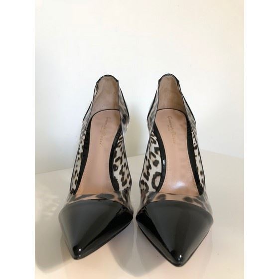 Picture of Gianvito Rossi leopard plexi heels