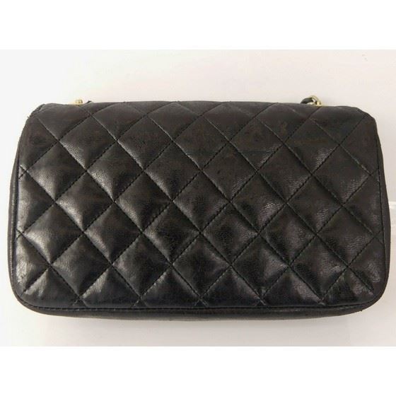 Picture of Chanel timeless 2.55 mini rectangular in black lambskin with gold hardware