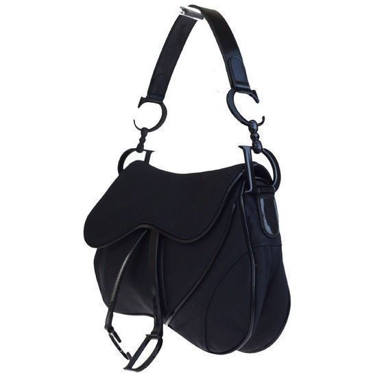 vintage black dior saddle bag