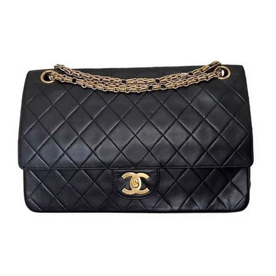 Vintage and Musthaves. Chanel 2.55 medium double flap bag with mademoiselle  chain