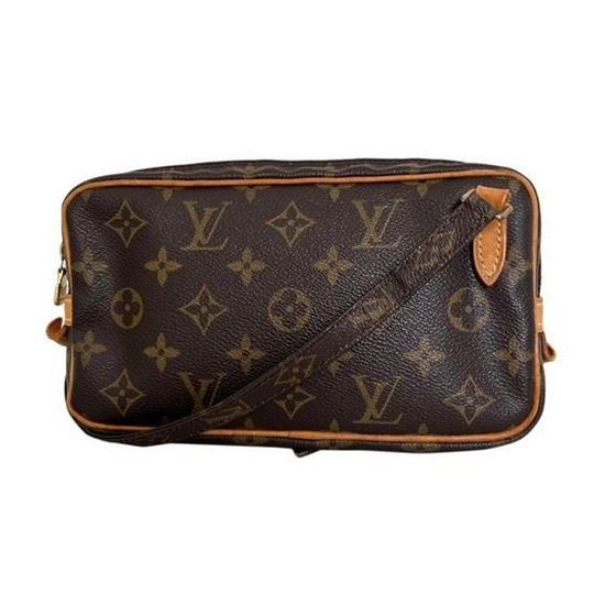 Marly vintage cloth handbag Louis Vuitton Brown in Cloth - 35844616