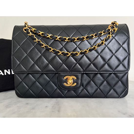 Chanel Classic Flap Vintage Classic Quilted Rare Dark Denim Shoulder Bag