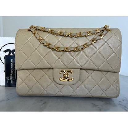 Image of Chanel small  beige 2.55 timeless classic double flap bag