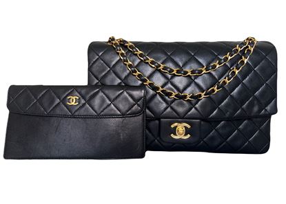 Image of Chanel medium/large 2.55 timeless classic single flap bag with wallet VM221062