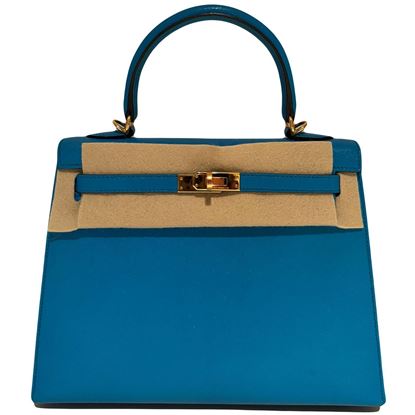 Image of Hermes 25 Kelly bag in Hydra Blue GHW VM221216