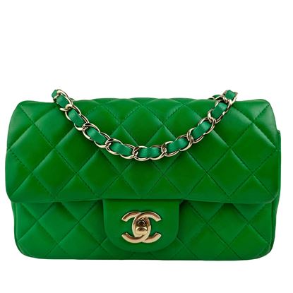 Image of Chanel mini rectangular green with GHW VM221247