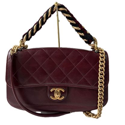 Image of Chanel burgundy red 2017 series small flap bag VM221409