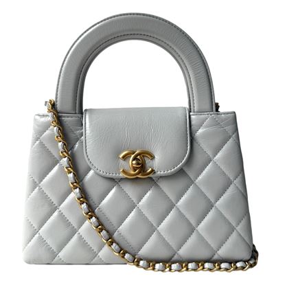 Image of Chanel mini shopping bag, nano kelly medium light grey bag VM221505