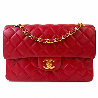 Image of Chanel small red 2.55 timeless classic double flap bag VM221526