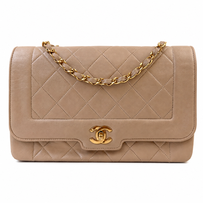 Image of Chanel beige/camel medium Diana flap crossbody bag VM221527