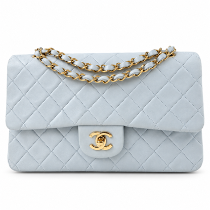 Image of Chanel baby blue medium 2.55 timeless classic double flap bag VM221553